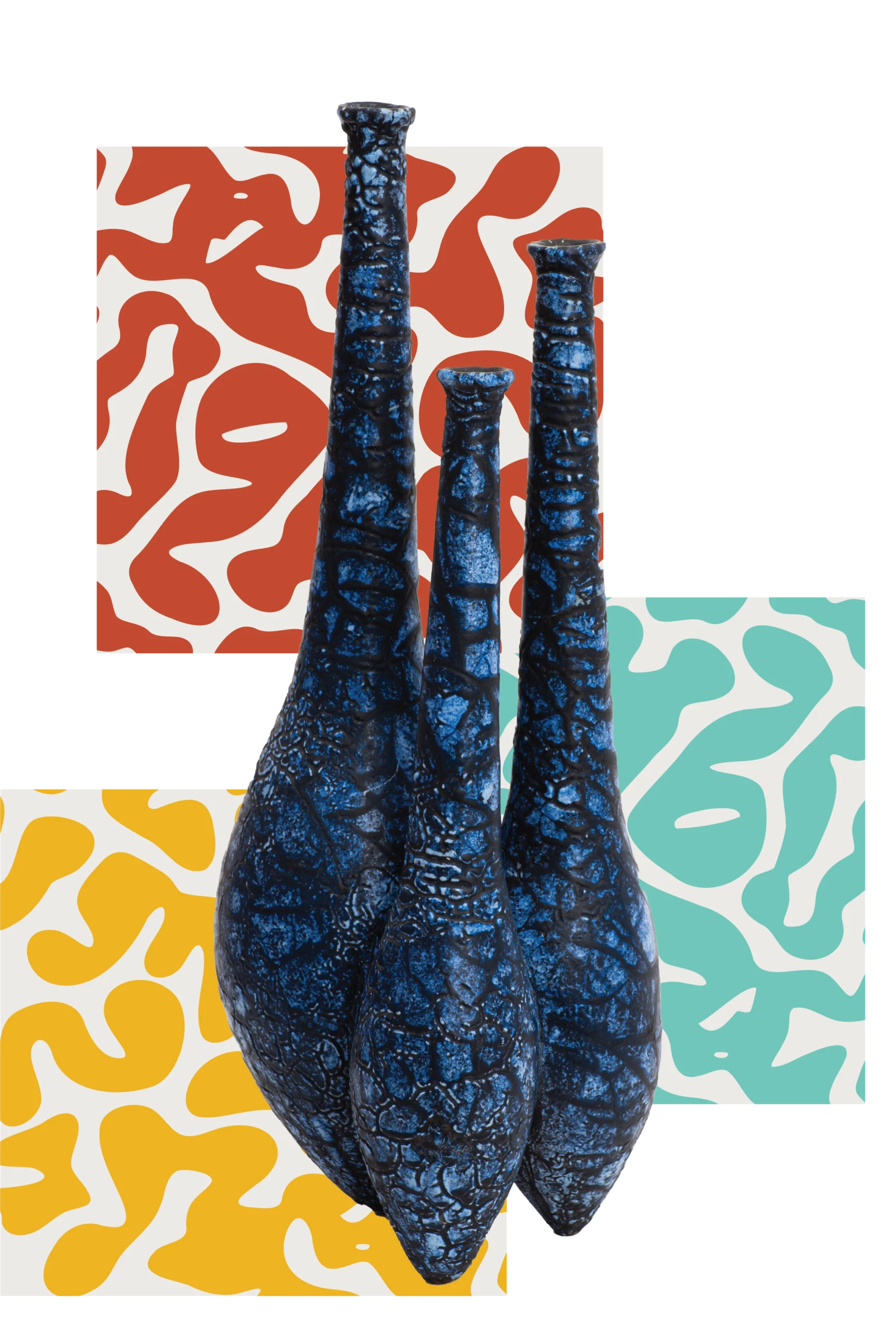 Kék mázas kerámia vázák Gorka stílusban